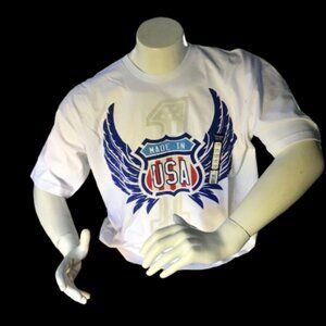 Bayside “Made in USA” Graphic T-Shirt – XL – Patriotic Design